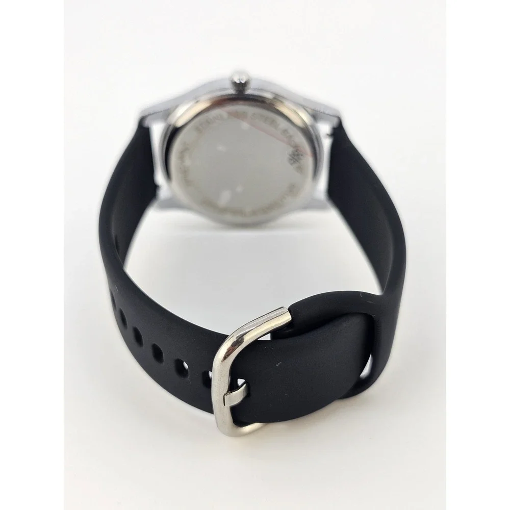 Unisex Field Analog Watch 38MM‎ Cream Dial Black Plastic Bands New Battery